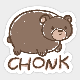 Chonky Bear - Cute Kawaii Funny Meme Crayon Drawing Sticker